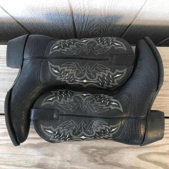 Ariat Buckstitch Bull Shoulder Mens Black Cowboy Western Boots 10.5 D 37423 - Picture 6 of 13